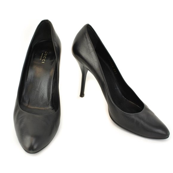 GUCCI: Black, Leather Heels/Pumps - Picture 1 of 10